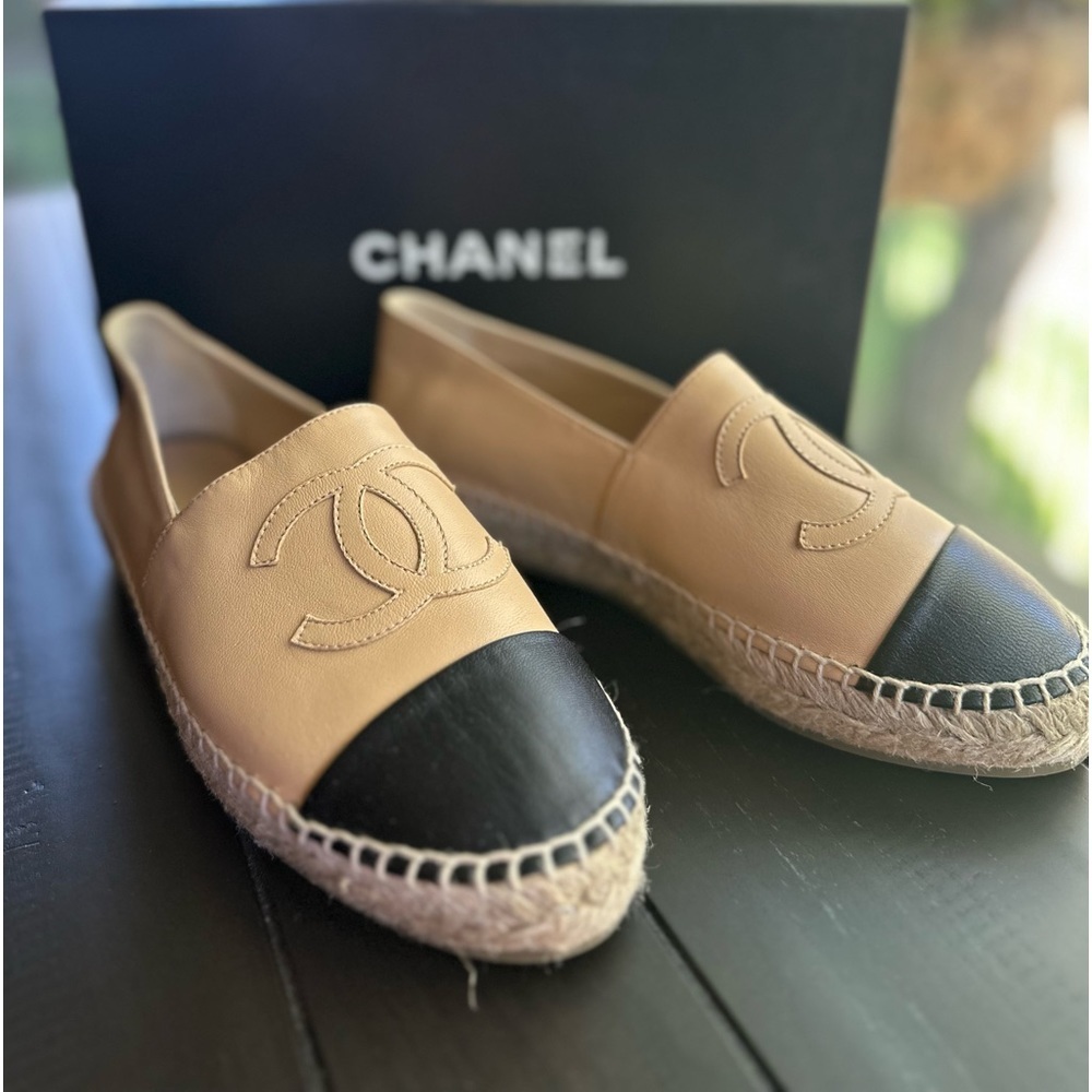 CHANEL Espadrille flats, Worn to a party in home, no visible signs of wear